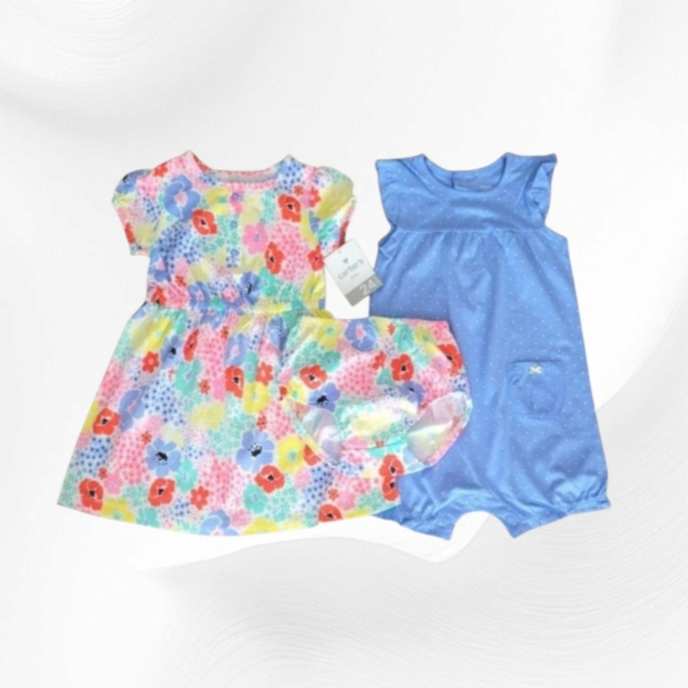 Carter's Girl Floral Dress Set Size 24M